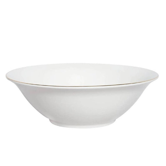 PLATO PARA ENSALADA PORCELANA CON VIVO DORADO