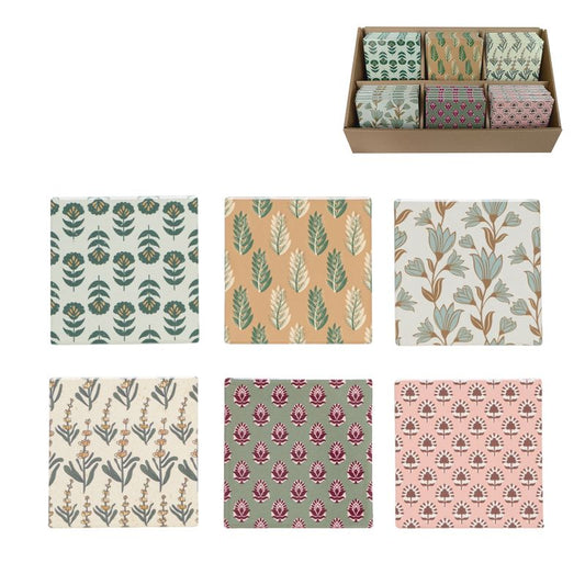 JUEGO DE 6 POSAVASOS CERAMICA BASE CORCHO