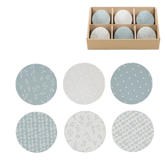 JUEGO DE 6 POSAVASOS CERAMICA BASE CORCHO NATURE