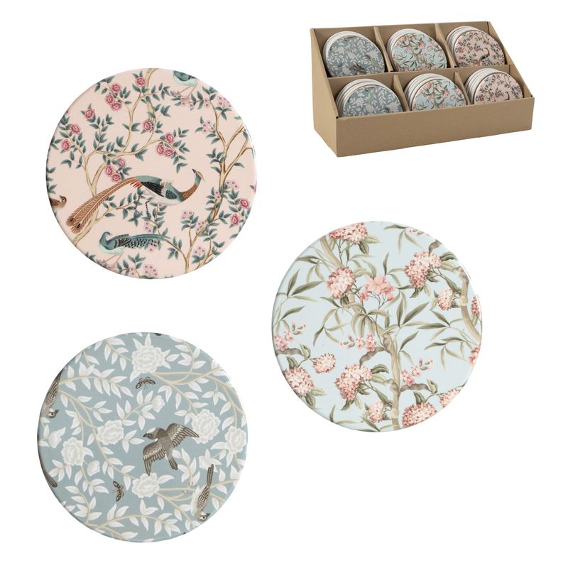 JUEGO DE 3 POSAVASOS CERAMICA BASE CORCHO