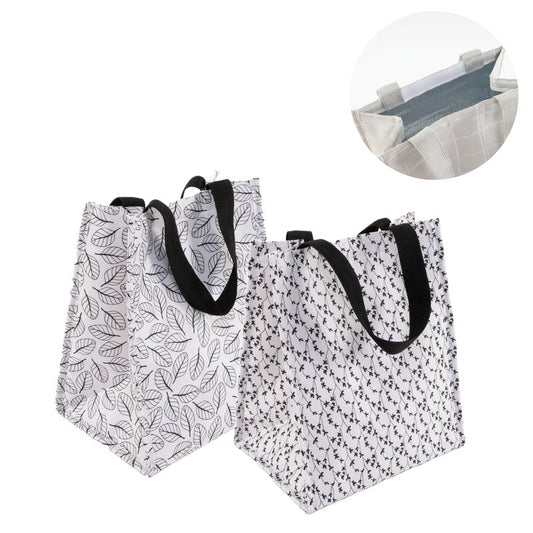 JUEGO DE 2 BOLSA ISOTERMICA PORTA ALIMENTOS HOJAS