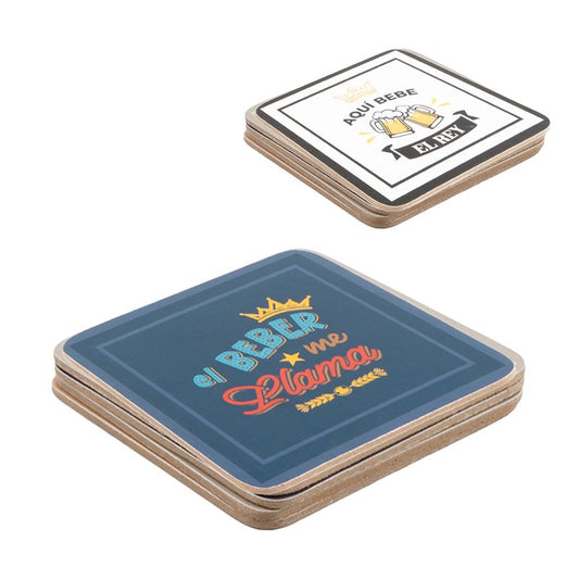 JUEGO 4 POSAVASOS BASE CORCHO CERVEZA