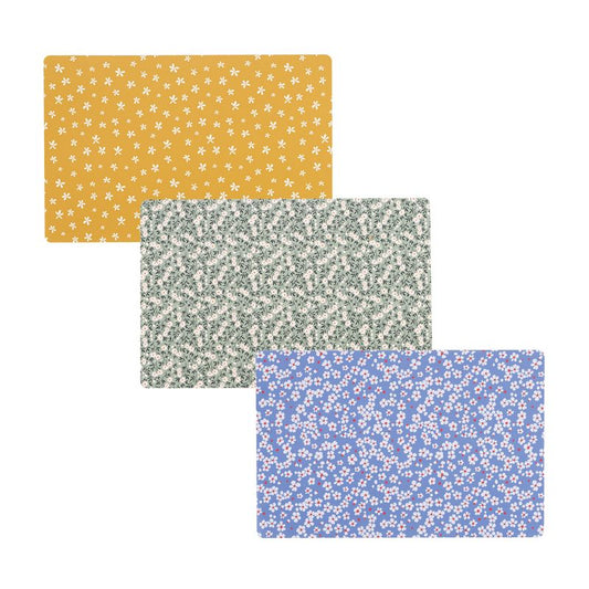 JUEGO DE 3 INDIVIDUAL PLASTICO FLORES