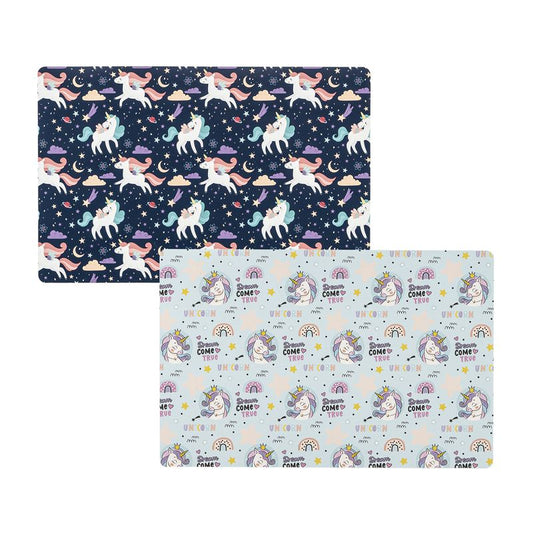 JUEGO DE 2 INDIVIDUAL PLASTICO UNICORNIOS