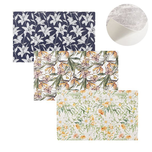 JUEGO DE 3 ALFOMBRA COCINA VINILICA 75X45 FLORES