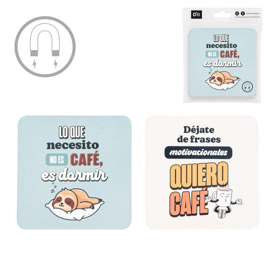 JUEGO DE 2 POSAVASOS CON IMAN CAFE
