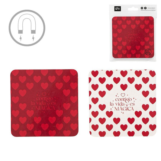JUEGO DE 2 POSAVASOS CON IMAN AMOR