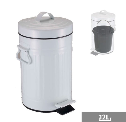 PAPELERA ANTIGUA 12L BLANCA