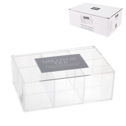 CAJA DE TE ACRILICO 6 DPTOS. ESSENTIAL