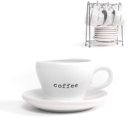 JUEGO DE CAFE 6X100ML BLANCO