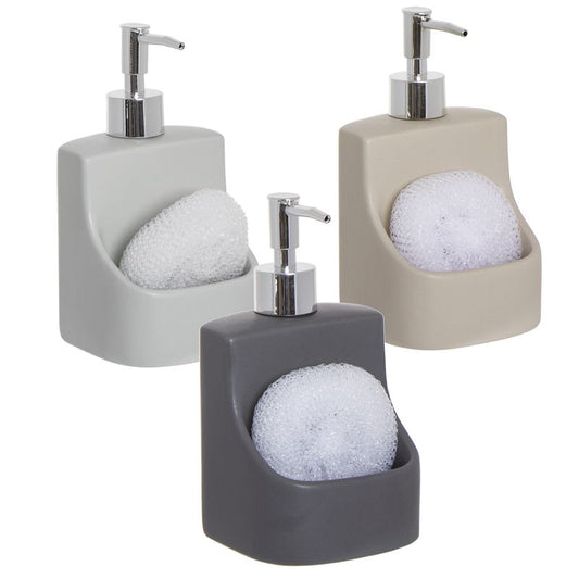 JUEGO DE 3 DISPENSADOR JABON CON ESTROPAJO