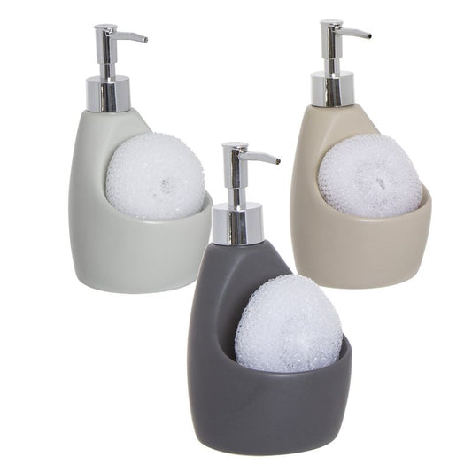 JUEGO DE 3 DISPENSADOR JABON CON ESTROPAJO