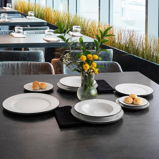 PLATO POSTRE 19CM ARTICO FILO NEGRO