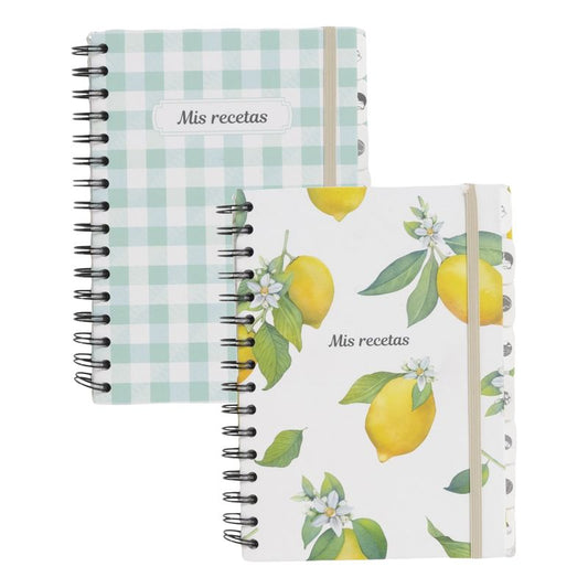 JUEGO DE 2 LIBRO DE RECETAS LIMONES