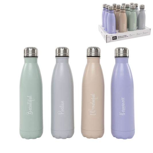 JUEGO DE 4 BOTELLA DOBLE CAPA ACERO INOX. 500ML