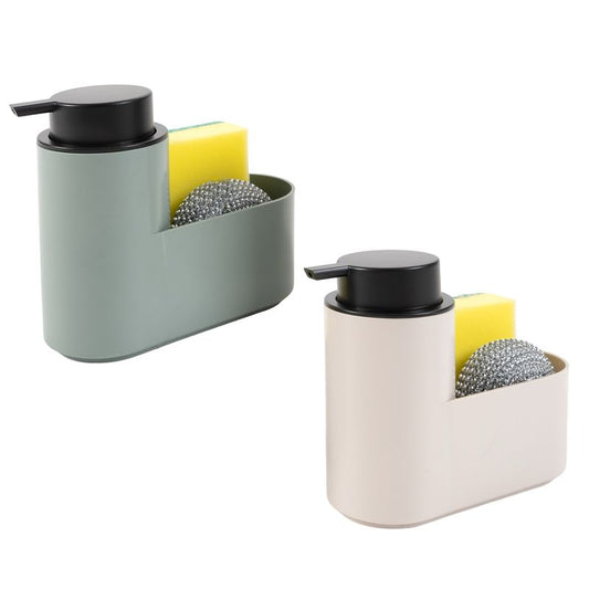 JUEGO DE 2 DISPENSADOR JABON CON 2 ESTROPAJOS
