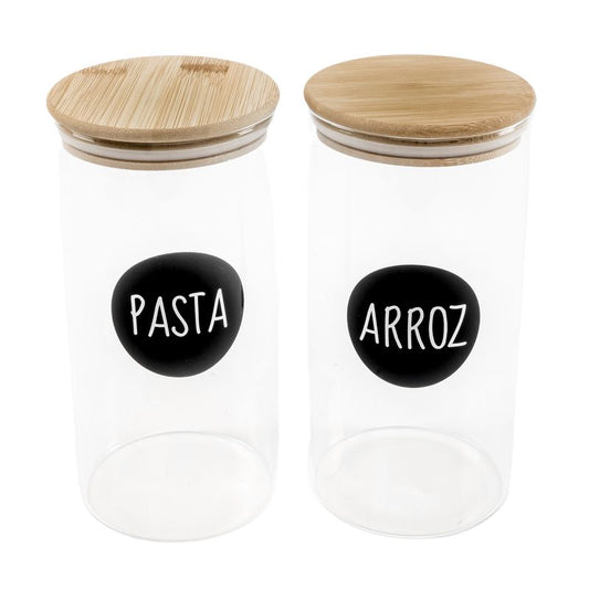 JUEGO DE 2 BOTE 1300ML TOPO PASTA / ARROZ