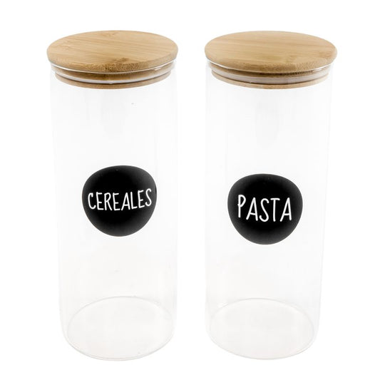 JUEGO DE 2 BOTE 1700ML TOPO PASTA / CEREALES