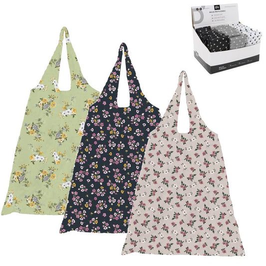 JUEGO DE 3 BOLSA COMPRA PLEGABLE FLORES