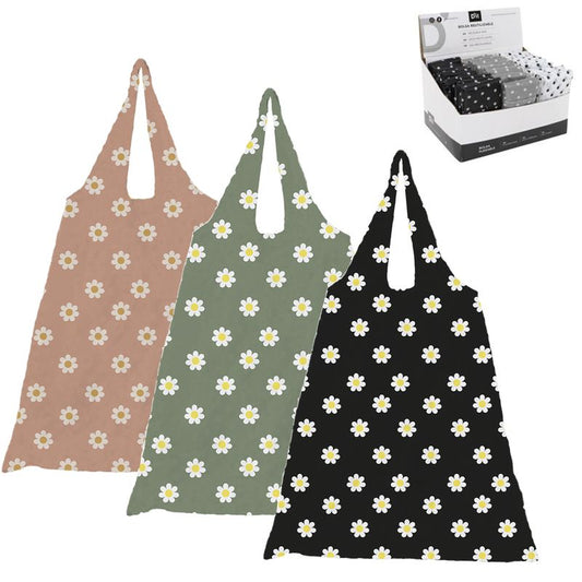 JUEGO DE 3 BOLSA COMPRA PLEGABLE FLORES