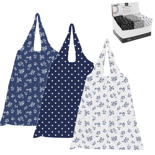 JUEGO DE 3 BOLSA COMPRA PLEGABLE AZULES