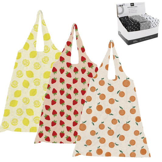JUEGO DE 3 BOLSA COMPRA PLEGABLE FRUTAS