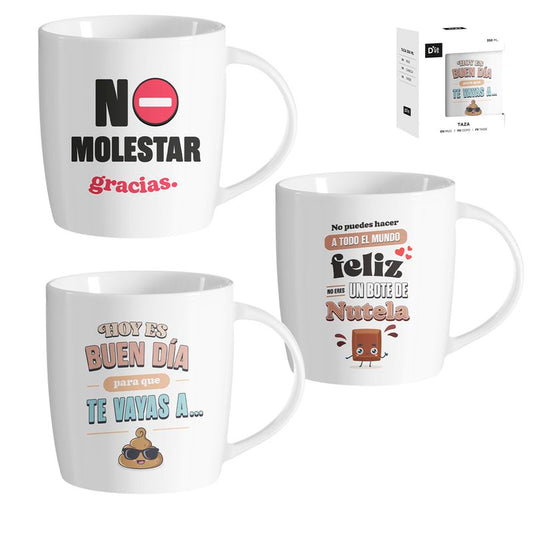 JUEGO DE 3 MUG 350ML FRASE IRONICA