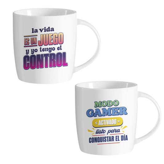 JUEGO DE 2 MUG 350ML GAMER