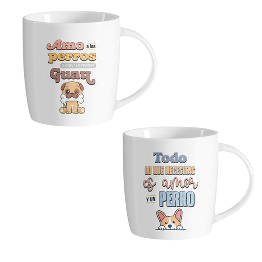 JUEGO DE 2 MUG 350ML PERROS