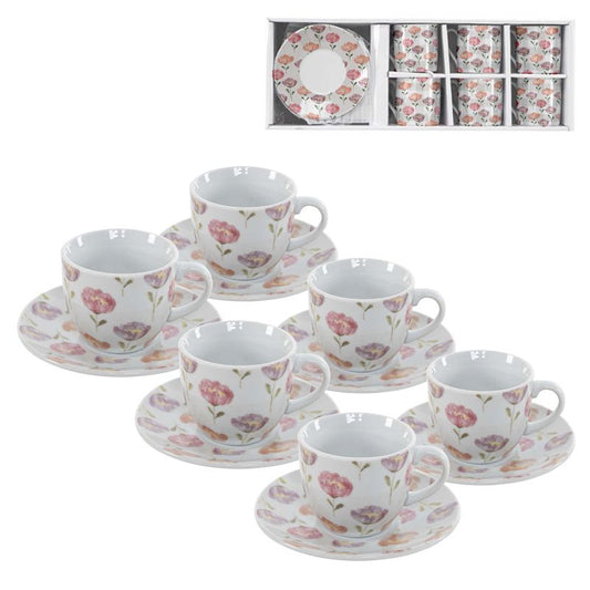 JUEGO CAFE 6X80ML FLORES