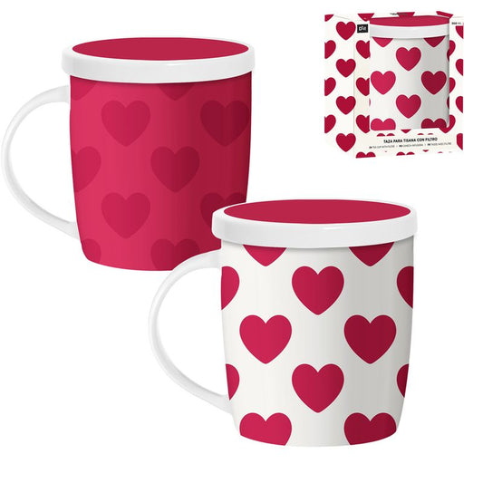 JUEGO DE 2 TISANA 350ML CON FILTRO AMOR