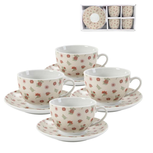 JUEGO DE CAFE 4X220ML FLORES