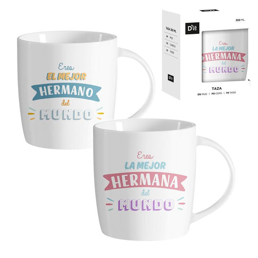 JUEGO DE 2 MUG 350ML MEJOR HERMAN@S