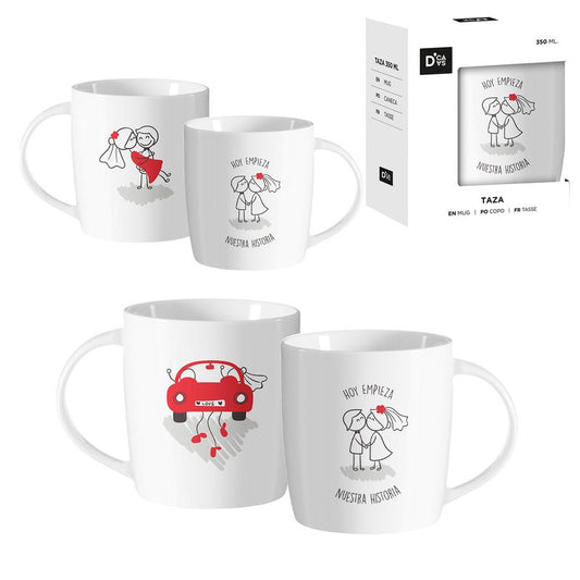 JUEGO DE 2 MUG 350ML NOVIOS