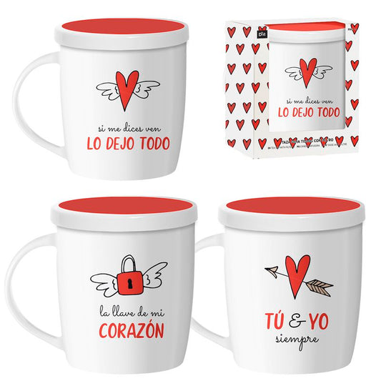 JUEGO DE 3 TISANA 350ML CON FILTRO AMOR