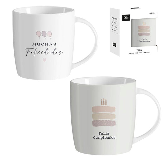 JUEGO DE 2 MUG 350ML CUMPLEAÑOS