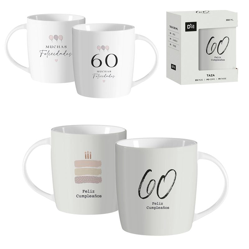 JUEGO DE 2 MUG 350ML 60 AÑOS
