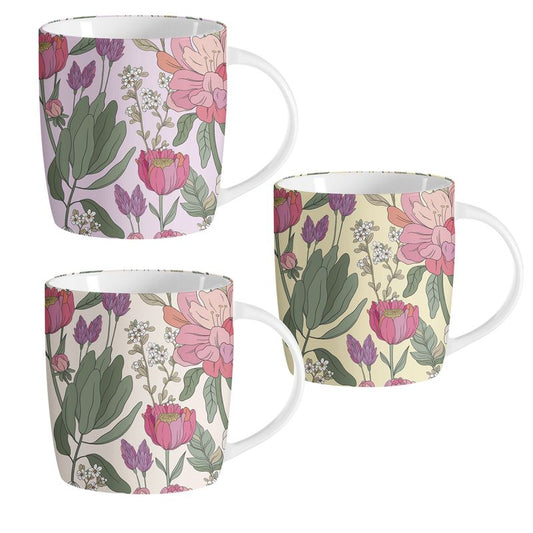 JUEGO DE 3 MUG 350M FLORES