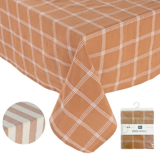JUEGO DE 2 MANTEL 145X145 ALGODON TEJA