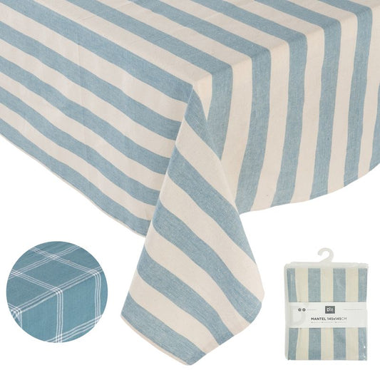 JUEGO DE 2 MANTEL 145X145 ALGODON AZUL