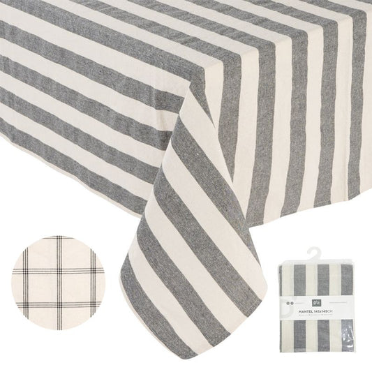 JUEGO DE 2 MANTEL 145X145 ALGODON NEGRO