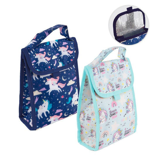 JUEGO DE 2 BOLSA PORTA ALIMENTOS UNICORNIOS