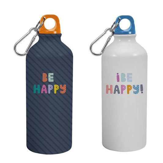 JUEGO DE 2 BOTELLA ALUMINIO 600ML HAPPY