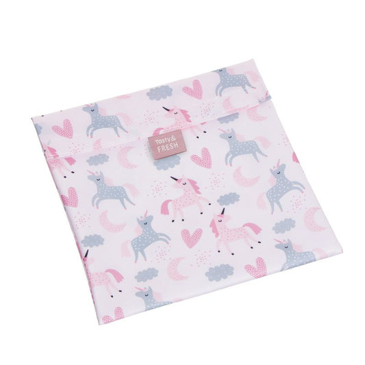 BOLSA PORTA ALIMENTOS REUTILIZABLE UNICORNIOS