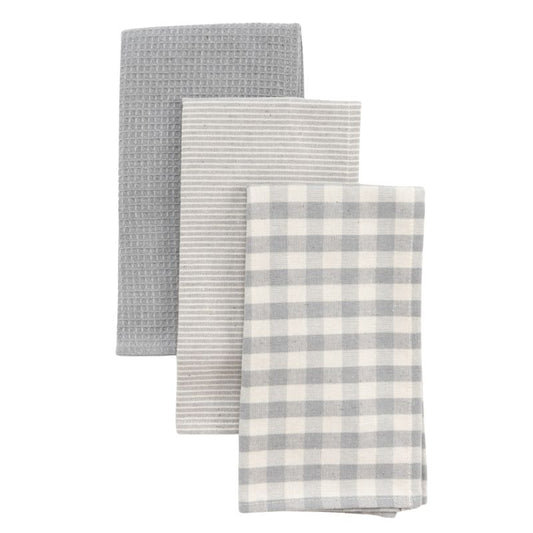 JUEGO DE 3 PAÑOS GRIS