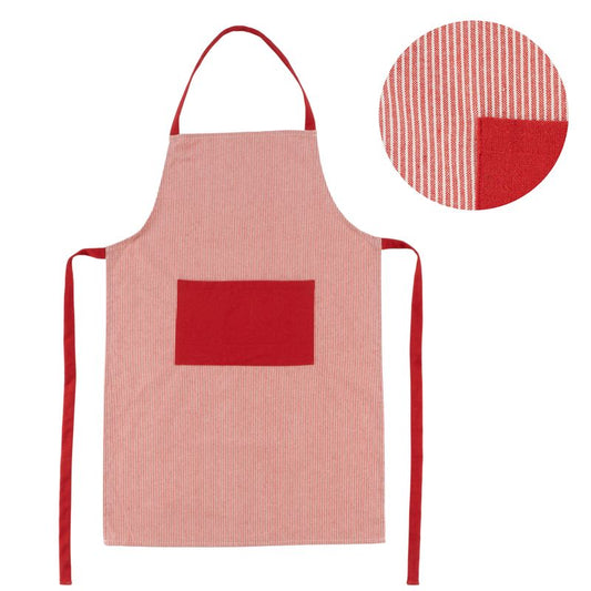 DELANTAL CON BOLSILLO ROJO