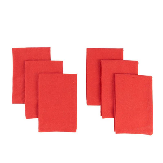 JUEGO DE 6 SERVILLETAS ROJO