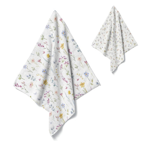 JUEGO DE 2 PAÑO COCINA 35X50 MICROFIBRA FLORES