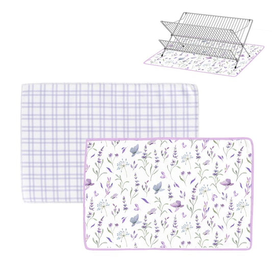 JUEGO DE 2 ALFOMBRILLA ESCURREPLATOS 45X30 LAVANDA