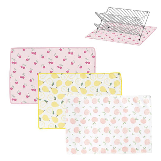 JUEGO DE 3 ALFOMBRILLA ESCURREPLATOS 45X30 FRUTAS